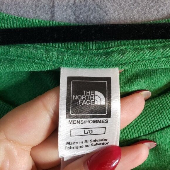 The North Face Mens Sz L Green Graphic T shirt Big Logo  Crew Neck Outdoor Tee - Picture 10 of 11